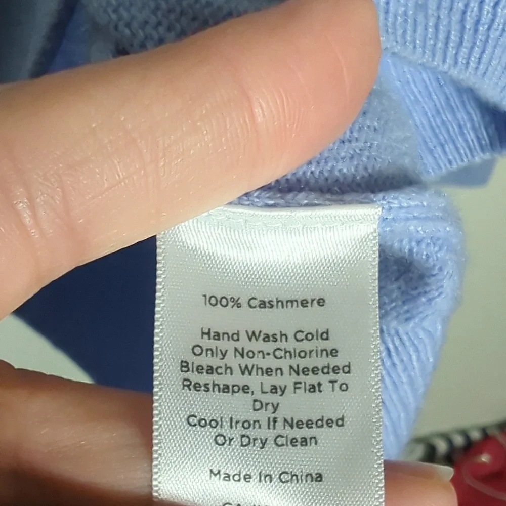 Talbots Women's Turtleneck Sweater 100% Cashmere‎ Powder Blue Quiet Luxury Large